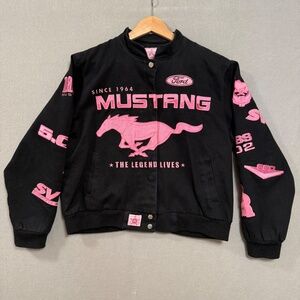 Ford Mustang Racing Pink Embroidered SVT Cobra Boss  JH Bomber Jacket Women 2XL